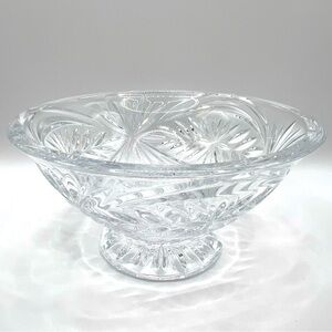 Waterford Tracy Crystal Clear Cut Glass Fan Footed Pedestal Bowl 6.5 in Diameter
